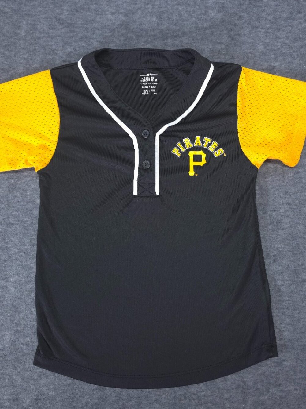 Pittsburgh Pirates Youth Jersey Shirt Black Gold Size S 6/6X